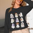 Cute Ghost Reading Books Teacher Halloween Reading Men Women Kids Unisex Long Sleeve T-Shirt, funny design Cute Ghost Reading Books Teacher Halloween Reading Men Women Kids Unisex Long Sleeve T-Shirt, funny design
