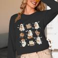 Cute Ghosts Reading Book Bookworm Halloween History Teacher Unisex Long Sleeve T-Shirt, funny design