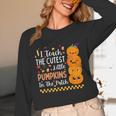 Cute Teacher Halloween For Women Men Teacher Pumpkin Unisex Long Sleeve T-Shirt, funny design