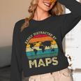 Easily Distracted By Maps Geography Teacher Unisex Long Sleeve T-Shirt, funny design Easily Distracted By Maps Geography Teacher Unisex Long Sleeve T-Shirt, funny design