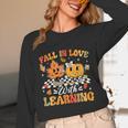 Fall In Love With Learning Fall Teacher Thanksgiving Retro Unisex Long Sleeve T-Shirt, funny design Fall In Love With Learning Fall Teacher Thanksgiving Retro Unisex Long Sleeve T-Shirt, funny design
