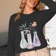 Flowers Test Tube Chemistry Student Science Teacher Women Unisex Long Sleeve T-Shirt, funny design