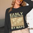 Geography Teacher Easily Distracted By Maps Unisex Long Sleeve T-Shirt, funny design Geography Teacher Easily Distracted By Maps Unisex Long Sleeve T-Shirt, funny design
