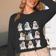 Ghost Reading Teacher Halloween Costume Librarian Book Lover Unisex Long Sleeve T-Shirt, funny design
