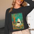Groovy Ghost Reading Book Cat Halloween Ghost Teacher Unisex Long Sleeve T-Shirt, funny design