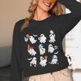 Halloween PE Teacher Ghost Playing Soccer Football Baseball Unisex Long Sleeve T-Shirt, funny design