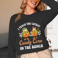 Halloween Teacher Cutest Candy Corn Groovy Spooky Teachers Unisex Long Sleeve T-Shirt, funny design