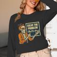 Halloween Teacher Six Seven Meme 6 7 Skeleton Spooky Costume Unisex Long Sleeve T-Shirt, funny design