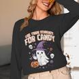 Halloween Teacher Trade Students For Candy Costume Women Unisex Long Sleeve T-Shirt, funny design