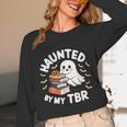 Haunted By My TBR Cute Ghost Book Reading Teacher Halloween Unisex Long Sleeve T-Shirt, funny design Haunted By My TBR Cute Ghost Book Reading Teacher Halloween Unisex Long Sleeve T-Shirt, funny design