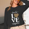 Love Leopard Print Teacher Cheetah School Inspire Teach Unisex Long Sleeve T-Shirt, funny design