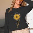 Music Teacher Shirt Sunflower Music Notes Musician Singer Unisex Long Sleeve T-Shirt, funny design