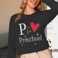 P Is For Preschool Teacher Student Back To School Unisex Long Sleeve T-Shirt, funny design P Is For Preschool Teacher Student Back To School Unisex Long Sleeve T-Shirt, funny design