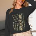Patriotic Teacher American Flag Camouflage 4th Of July Camo Unisex Long Sleeve T-Shirt, funny design