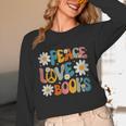 Peace Love Books Bookworm Librarian Reading Teacher Groovy Unisex Long Sleeve T-Shirt, funny design Peace Love Books Bookworm Librarian Reading Teacher Groovy Unisex Long Sleeve T-Shirt, funny design
