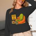 Pickle Reading Books Bookworm Teacher Librarian Kids Retro Unisex Long Sleeve T-Shirt, funny design Pickle Reading Books Bookworm Teacher Librarian Kids Retro Unisex Long Sleeve T-Shirt, funny design