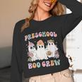 Preschool Boo Crew Groovy Halloween Floral Ghost Teacher Men Women Kids Unisex Long Sleeve T-Shirt, funny design Preschool Boo Crew Groovy Halloween Floral Ghost Teacher Men Women Kids Unisex Long Sleeve T-Shirt, funny design