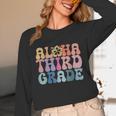 Retro Aloha Third Grade Teacher Summer Vacation Beach Hawaii Unisex Long Sleeve T-Shirt, funny design