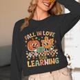 Retro Fall In Love With Learning Autumn Pumpkin Teacher Kids Unisex Long Sleeve T-Shirt, funny design Retro Fall In Love With Learning Autumn Pumpkin Teacher Kids Unisex Long Sleeve T-Shirt, funny design