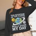 Rotation Of Earth Science Teacher Earth Day Men Women Unisex Long Sleeve T-Shirt, funny design