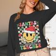 Santas Favorite Teacher Retro Groovy Smile Face Christmas Unisex Long Sleeve T-Shirt, funny design Santas Favorite Teacher Retro Groovy Smile Face Christmas Unisex Long Sleeve T-Shirt, funny design