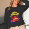 School Counselor Teacher Superhero Superpower Comic Book Unisex Long Sleeve T-Shirt, funny design