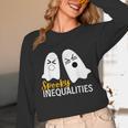 Spooky Ghost Inequalities Halloween Math Teacher Unisex Long Sleeve T-Shirt, funny design