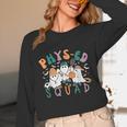 Spooky Ghost PE Teacher Squad Physical Education Halloween Unisex Long Sleeve T-Shirt, funny design
