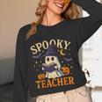 Spooky Teacher Halloween Cute Ghost Pumpkin Reading Women Unisex Long Sleeve T-Shirt, funny design Spooky Teacher Halloween Cute Ghost Pumpkin Reading Women Unisex Long Sleeve T-Shirt, funny design