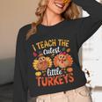 I Teach The Cutest Little Turkeys Teacher Thanksgiving Unisex Long Sleeve T-Shirt, funny design I Teach The Cutest Little Turkeys Teacher Thanksgiving Unisex Long Sleeve T-Shirt, funny design