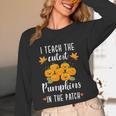 I Teach The Cutest Pumpkins In The Patch Halloween Teacher Unisex Long Sleeve T-Shirt, funny design I Teach The Cutest Pumpkins In The Patch Halloween Teacher Unisex Long Sleeve T-Shirt, funny design