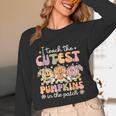 I Teach The Cutest Pumpkins In The Patch Teacher Retro Unisex Long Sleeve T-Shirt, funny design I Teach The Cutest Pumpkins In The Patch Teacher Retro Unisex Long Sleeve T-Shirt, funny design