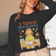 I Teach In My Pajamas Crayon Home School Teacher PJs Unisex Long Sleeve T-Shirt, funny design