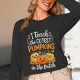 Teacher Halloween Pre-K Teacher Kindergarten Cutest Pumpkins Unisex Long Sleeve T-Shirt, funny design