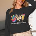 Tie Dye Hippie Peace Love Teach Teacher Appreciation Unisex Long Sleeve T-Shirt, funny design Tie Dye Hippie Peace Love Teach Teacher Appreciation Unisex Long Sleeve T-Shirt, funny design