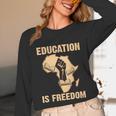History Education Is Freedom African Map Black Teacher Unisex Long Sleeve T-Shirt, funny design History Education Is Freedom African Map Black Teacher Unisex Long Sleeve T-Shirt, funny design