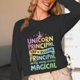 Unicorn Principal Back To School Teacher Appreciation Unisex Long Sleeve T-Shirt, funny design