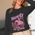 Vintage Howdy First Grade Cowgirl Teacher Western School Unisex Long Sleeve T-Shirt, funny design