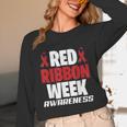 We Wear Red For Red Ribbon Week Awareness Mothers Teachers Unisex Long Sleeve T-Shirt, funny design We Wear Red For Red Ribbon Week Awareness Mothers Teachers Unisex Long Sleeve T-Shirt, funny design