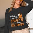 Will Trade Students For Candy Halloween Costume Teacher Unisex Long Sleeve T-Shirt, funny design