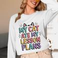 My Cat Ate My Lesson Plans Teacher Cat Humor Unisex Long Sleeve T-Shirt, funny design My Cat Ate My Lesson Plans Teacher Cat Humor Unisex Long Sleeve T-Shirt, funny design