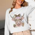 Cute Floral Highland Cow Back To School For Women Teacher Unisex Long Sleeve T-Shirt, funny design