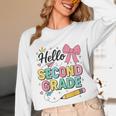 Cute Hello Second Grade Back To School Coquette Teacher Girl Unisex Long Sleeve T-Shirt, funny design