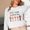 Everyone Is Welcome Here Idaho Teacher Unisex Long Sleeve T-Shirt, funny design