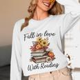 Fall In Love With Reading Book Autumn Teachers Pumpkins Unisex Long Sleeve T-Shirt, funny design