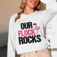 Our Flock Rocks Flamingo Mother's Day Teacher Unisex Long Sleeve T-Shirt, funny design Our Flock Rocks Flamingo Mother's Day Teacher Unisex Long Sleeve T-Shirt, funny design