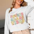 Fourth Grade Vibes Hello Team 4th Grade Teacher Kids Retro Unisex Long Sleeve T-Shirt, funny design