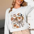 Ghost Reading Books Halloween Bow Spooky Teacher Student Unisex Long Sleeve T-Shirt, funny design