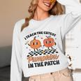 Groovy I Teach The Cutest Pumpkins In The Patch For Teacher Unisex Long Sleeve T-Shirt, funny design Groovy I Teach The Cutest Pumpkins In The Patch For Teacher Unisex Long Sleeve T-Shirt, funny design