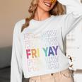 Happy Fri Yay Teacher Friday Saying Unisex Long Sleeve T-Shirt, funny design
